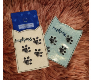 Stickserie ITH - Impfpasshülle Katzenkopf Ohren - 11 Motive Katze in 4 Varianten inkl. Blanko